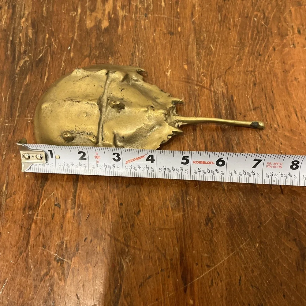Vintage MCM Solid Brass Horseshoe Crab, Ash Tray, Soap Dish, Trinket, Coin Dish